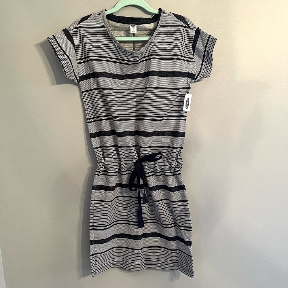 Short Sleeve Blue Stripe Dress